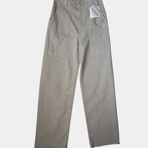 Mother The Quartet Breaker Skimp Cargo Pants Dark Khaki Sz 24 high-rise